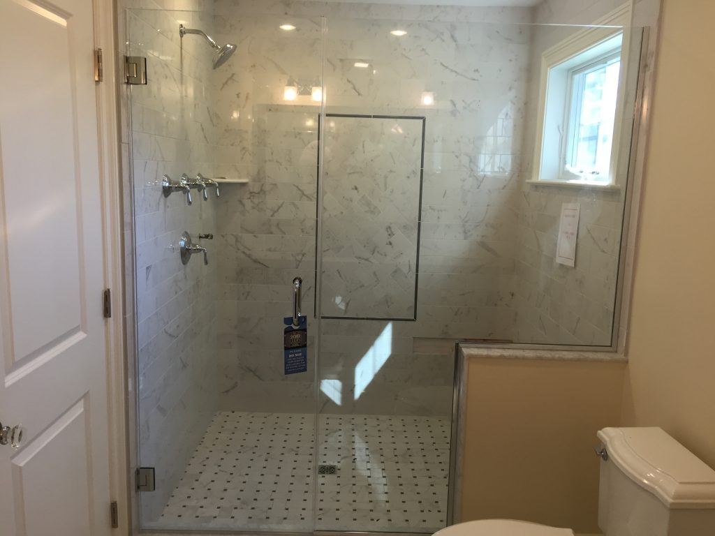 Door with Inline Panel on Buttress - Strictly Shower Doors